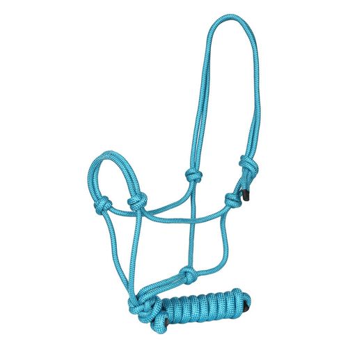 TuffRider Rugged Rope Halter w/Lead - Blue