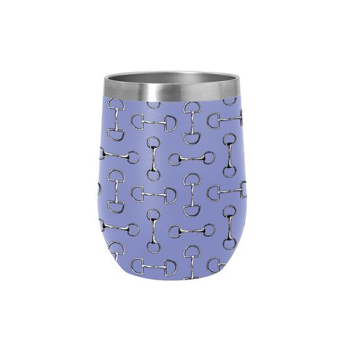 AWST Lila 12 oz Stainless Steel Wine Tumbler - Blue Snaffle Bit