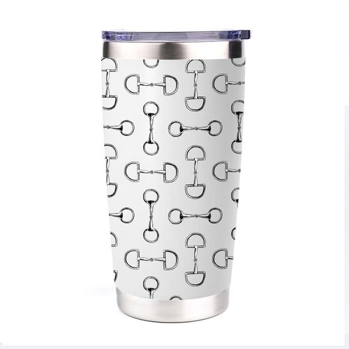AWST Lila 20 oz Stainless Steel Tumbler - White Snaffle Bit