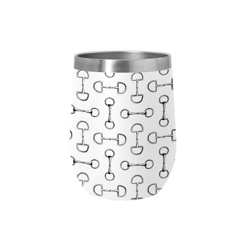AWST Lila 12 oz Stainless Steel Wine Tumbler - White Snaffle Bit