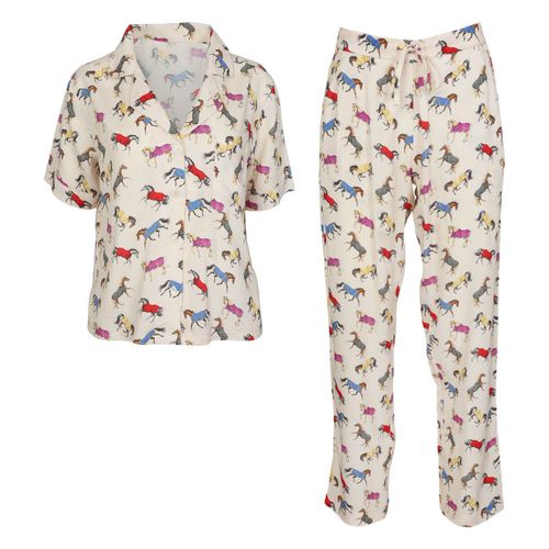 AWST Women's Lila Loungewear Pant Set - Horses in Blankets