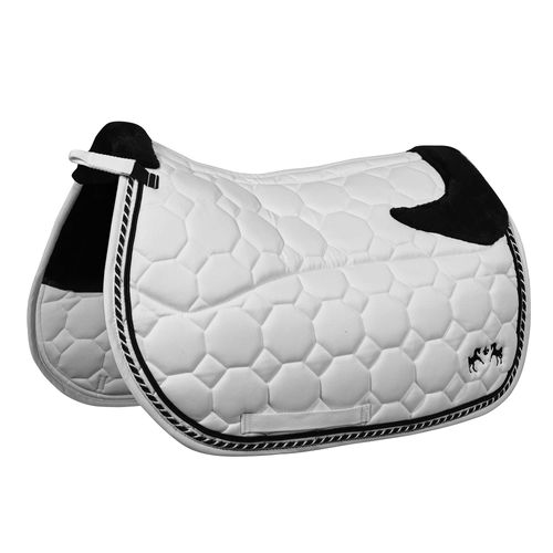 Equine Couture Luxe Saddle Pad w/Sherpa Fleece - White/Black