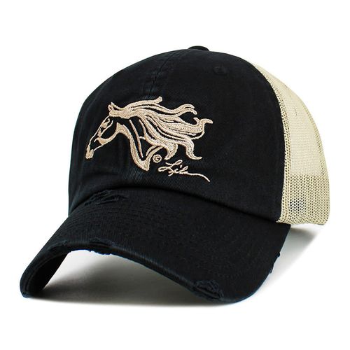 AWST Lila Vintage Mesh Horse Head Cap - Black/Khaki