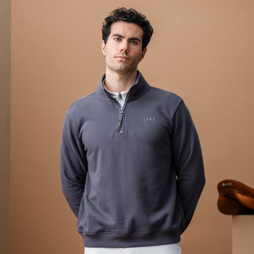 Alessandro Albanese Men's Gabriel Quarter Zip Sweatshirt - Charcoal