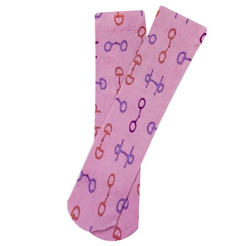 AWST Kids' Lila Horse Socks - Purple Snaffle Bits