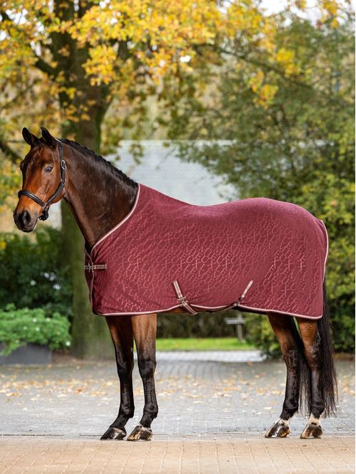 LeMieux Arika Monogram Fleece Blanket - Burgundy