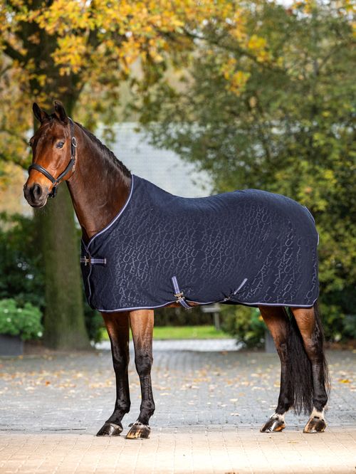 LeMieux Arika Monogram Fleece Blanket - Navy