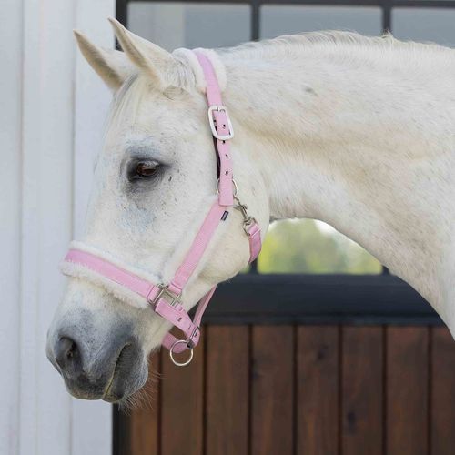 Equinavia Valkyrie Ultra Fleece Breakaway Halter - Sweet Pink/Ivory White