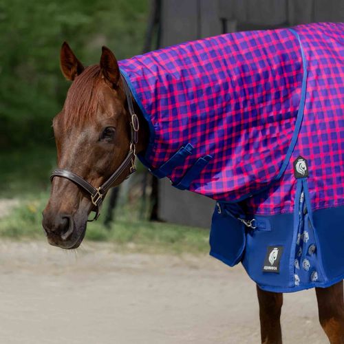 Equinavia Norse Turnout Neck Cover No Fill - Galaxy Blue/Pink Flambe