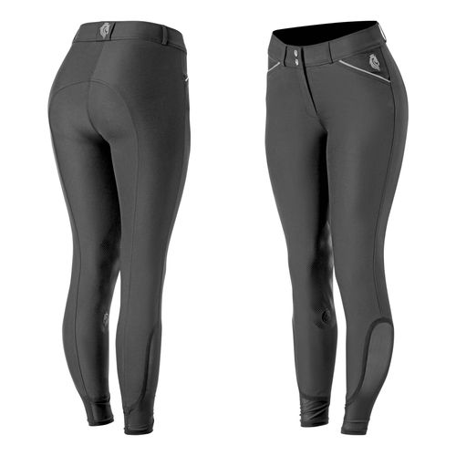 Equinavia Women's Astrid Summer Knee Patch Breeches - Black/Rain Cloud