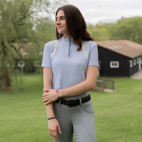 Equinavia Women's Selma NordicAir Short Sleeve Sun Shirt - Light Grey/Lavender