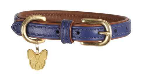 OPENBOX: Digby & Fox Padded Leather Dog Collar - X Large - Navy