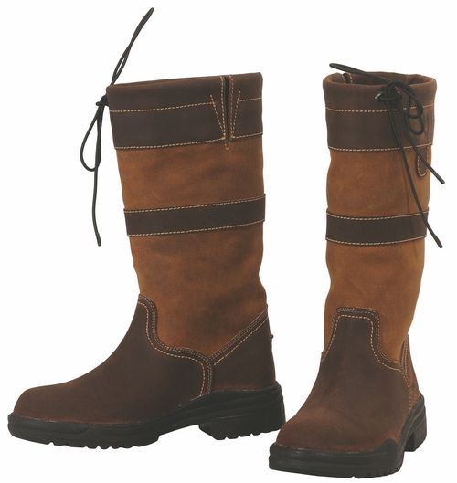 OPENBOX: TuffRider Women's Low Country Waterproof Short Country Boots - 9 - Chocolate/Fawn