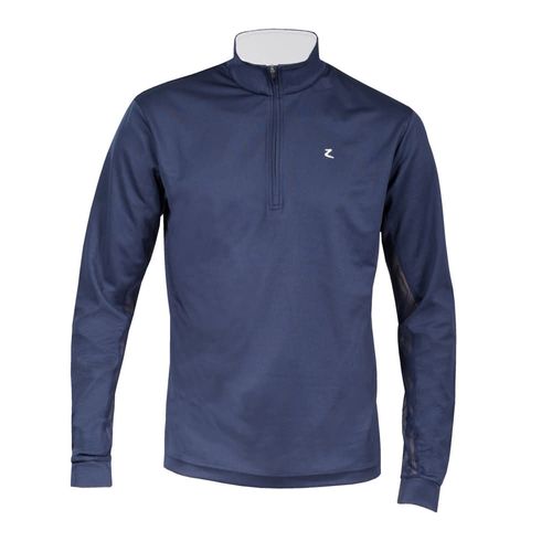 OPENBOX: Horze Men's Dorian Technical Long Sleeve Sun Shirt - X Small - Peacoat Dark Blue/White