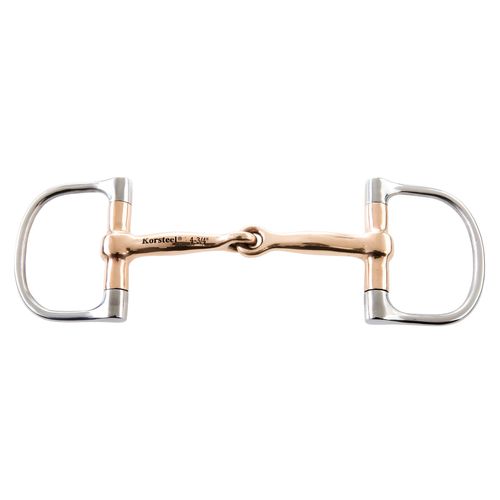 OPENBOX: Korsteel Stainless Steel Copper Mouth Dee Ring Snaffle Bit - 5.5in