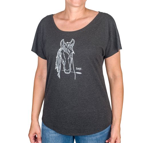 Centaur Ranch Women's USA Farm Short Sleeve Tee - Black Hey