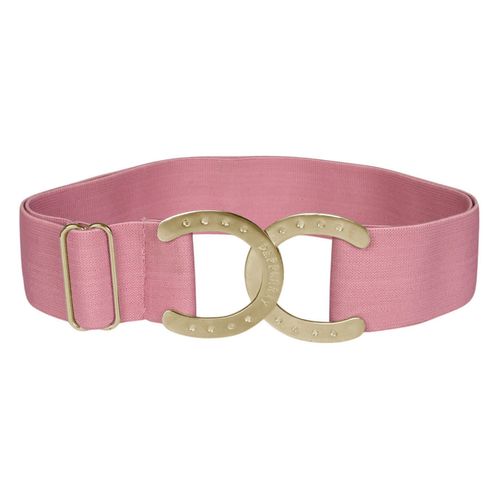 Dapplebay Women's Horse Shoe Elastic Belt - Light Pink/Gold