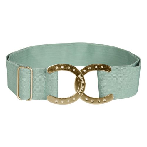 Dapplebay Women's Horse Shoe Elastic Belt - Dusty Teal/Gold