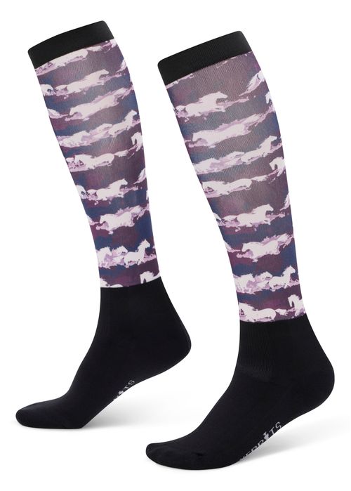 Kerrits Kids' Dual Zone Boot Socks - Berry Brushstrokes
