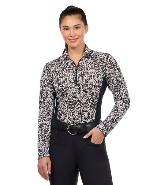 Kerrits Women's Equibreeze Print Ice Fil Long Sleeve Shirt - Soft White Posh Paisley