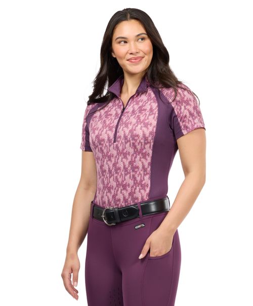 Kerrits Women's Equibreeze Print Ice Fil Short Sleeve Shirt - Blush Lucky Cascade