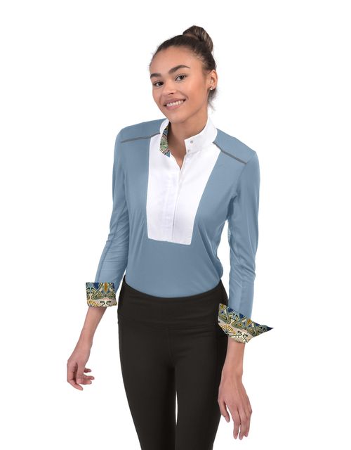 READY TO SHIP: Chestnut Bay Women's SkyCool Liberty Long Sleeve Show Shirt - X Large - Skyblue