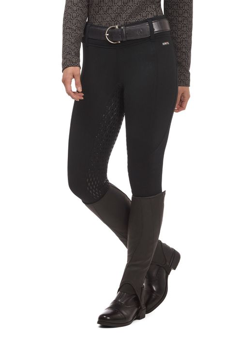 BARGAIN BARN: Kerrits Women's Sit Tight Wind Pro Silicone Full Seat Tights - Medium - Black