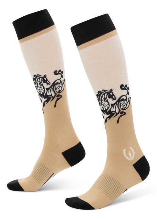 Kerrits Women's Frolic Horse Knee-Hi Socks - Tan