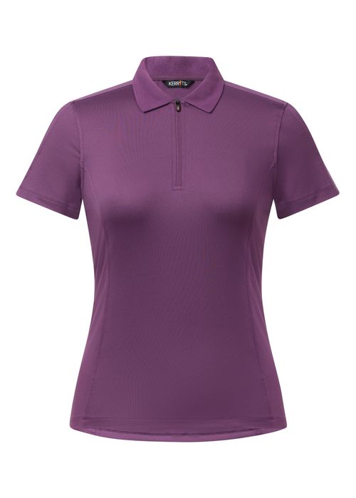 Kerrits Women's Serenity Solid Coolcore Short Sleeve Polo Shirt - Berry Blast