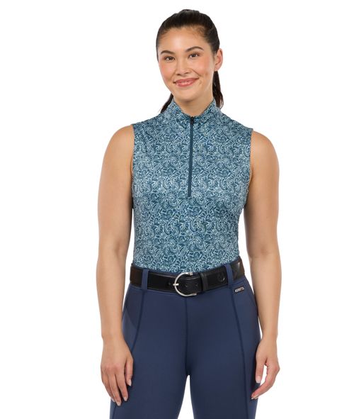 Kerrits Women's Play It Print Coolcore Sleeveless Shirt - Jasper Posh Paisley