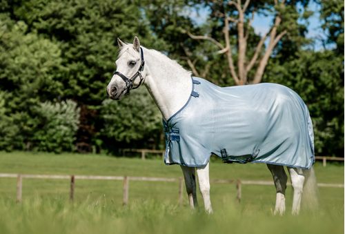 Amigo Pony Bug Rug - Heather Blue/Blue/Silver