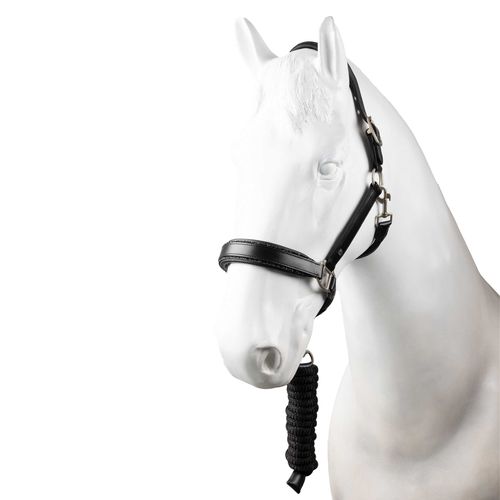 Horze Dynasty Crystal Leather Halter - Black