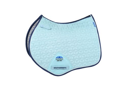Weatherbeeta Suede Elite Air-Tec Jump Shaped Saddle Pad - Aqua