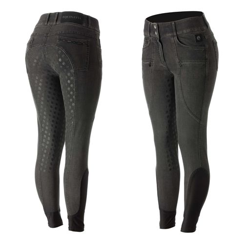 Equinavia Women's Helena Denim Full Seat Breeches - Black