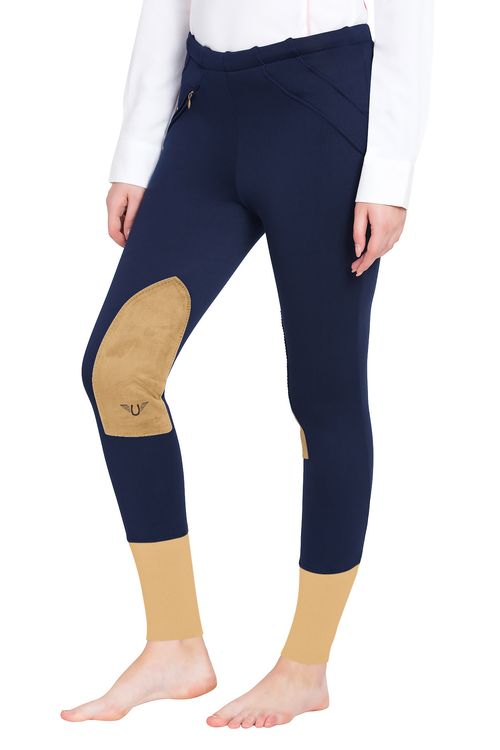 OVERSTOCK: TuffRider Women's Unifleece Pull-On Winter Breeches - 28 Regular - Navy