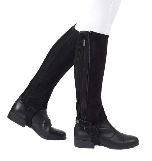 BARGAIN BARN: Dublin Kids' Suede Half Chaps II - Medium - Black