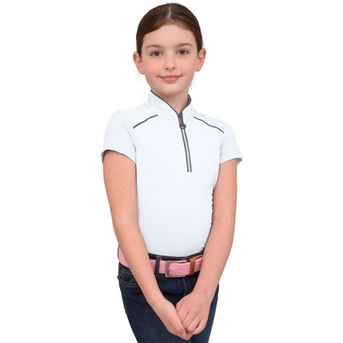 Chestnut Bay Kids' Performance Rider SkyCool Sport Short Sleeve Shirt - White