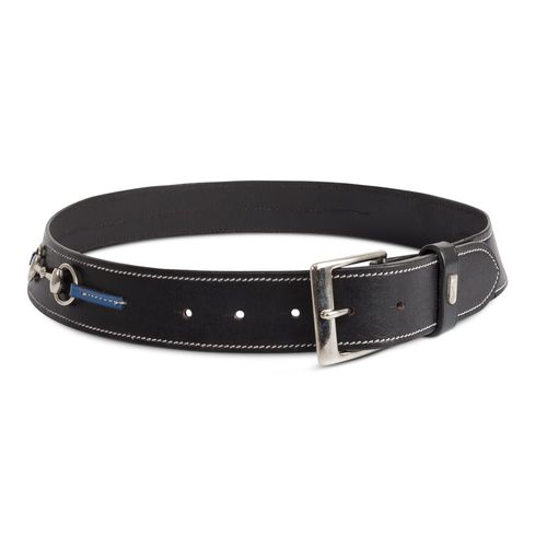 BARGAIN BARN: Tredstep Curve Snaffle Belt - 34in - Black/Classic Blue