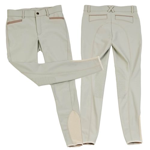 BARGAIN BARN: Ovation Kids' Dynamic Knee Patch Breeches - 12 - Tan/Taupe