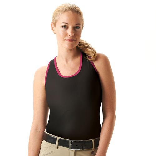 OVERSTOCK: Cheata Women's Trotter Tank w/ Built In Sports Bra - Small - Black/Hot Pink