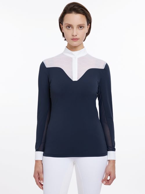 LeMieux Women's Emily Long Sleeve Show Shirt - Navy