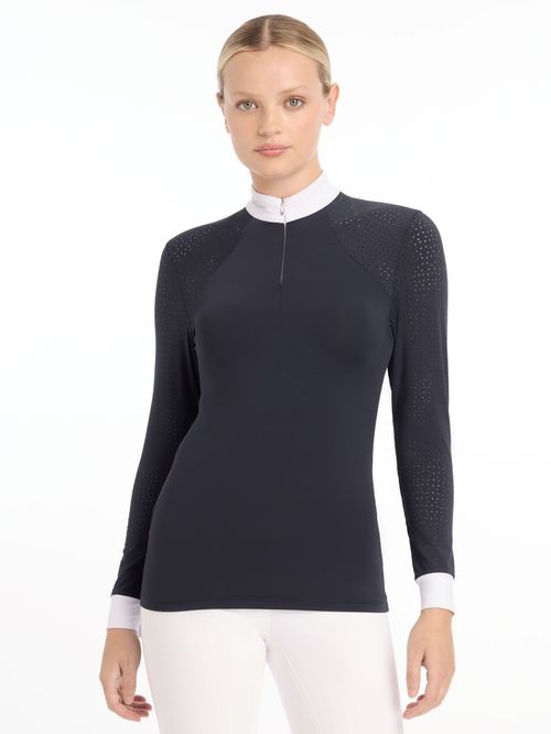 LeMieux Women's Olivia Long Sleeve Show Shirt - Navy