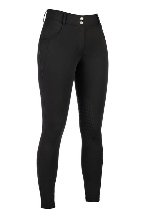 OPENBOX: HKM Women's Ari Mid Rise Silicon Knee Patch Breeches - 28 - Black