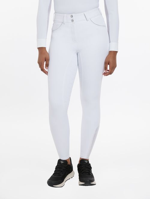 LeMieux Women's Victoria Breeches Silicone Seat - White
