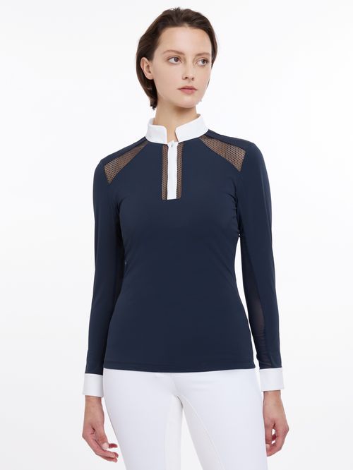 LeMieux Women's Camille Long Sleeve Show Shirt - Navy