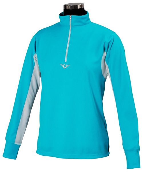 OPENBOX: TuffRider Kids' Ventilated Technical Long Sleeve Sport Shirt - Large - Aqua