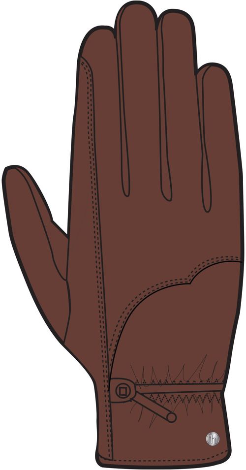 Horze Dakota Western Leather Gloves - Brown