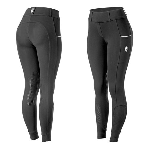 Equinavia Women's Astrid Pull On Knee Patch Breeches - Black/White