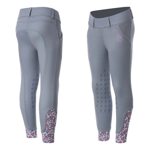 Equinavia Kids' Lena Knee Patch Pull On Breeches - Grey