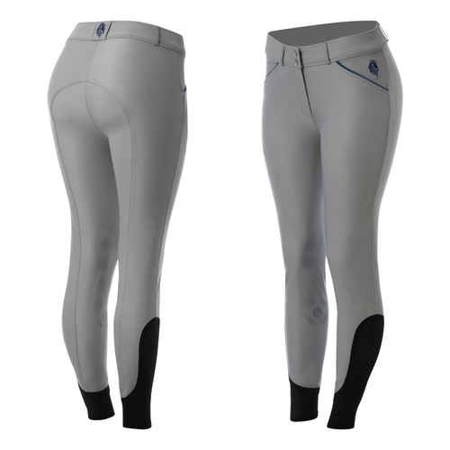 Equinavia Women's Astrid Summer Knee Patch Breeches - Slate Grey/Galaxy Blue